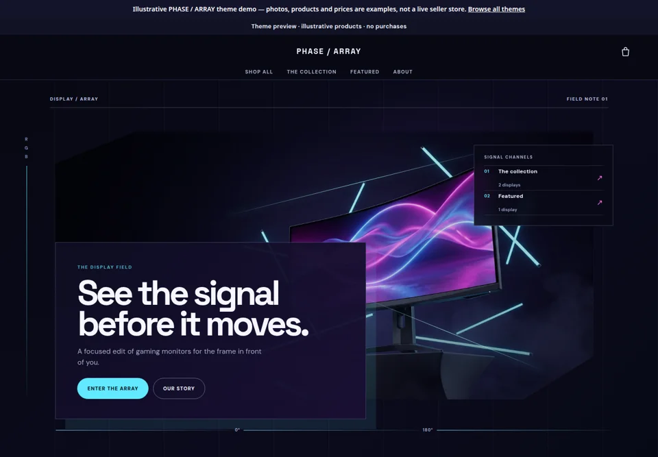 PHASE / ARRAY actual Snapfront storefront theme preview