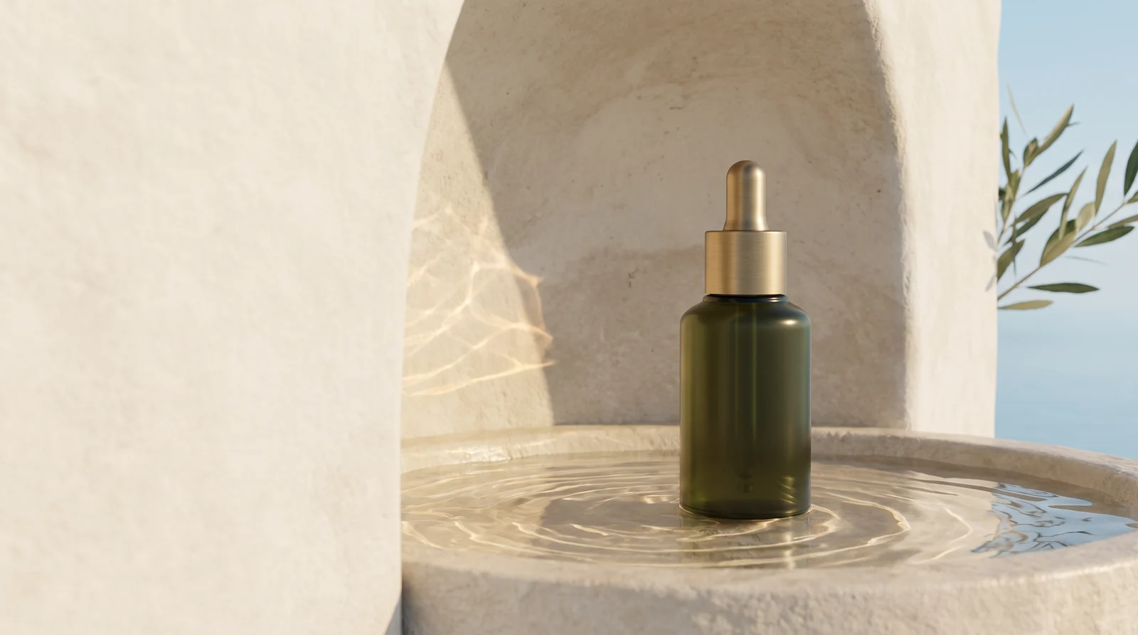 Marine botanical skincare — illustrative theme photography